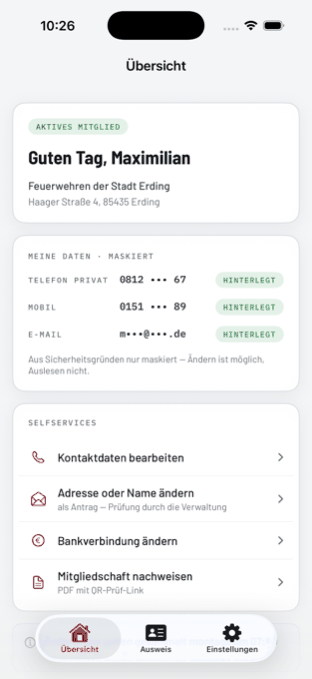 Übersicht in der App auf dem iPhone